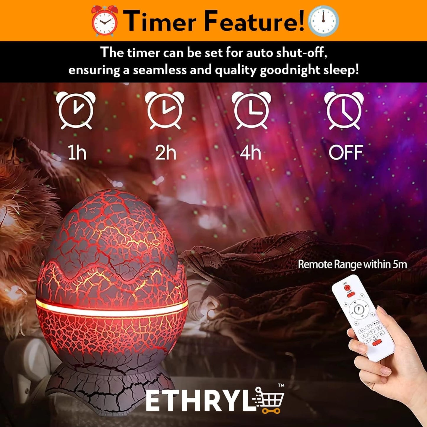 LumaEgg™ — Dinosaur Egg Galaxy Projector | Night Lamp | Bluetooth Speaker | ASMR Electronics