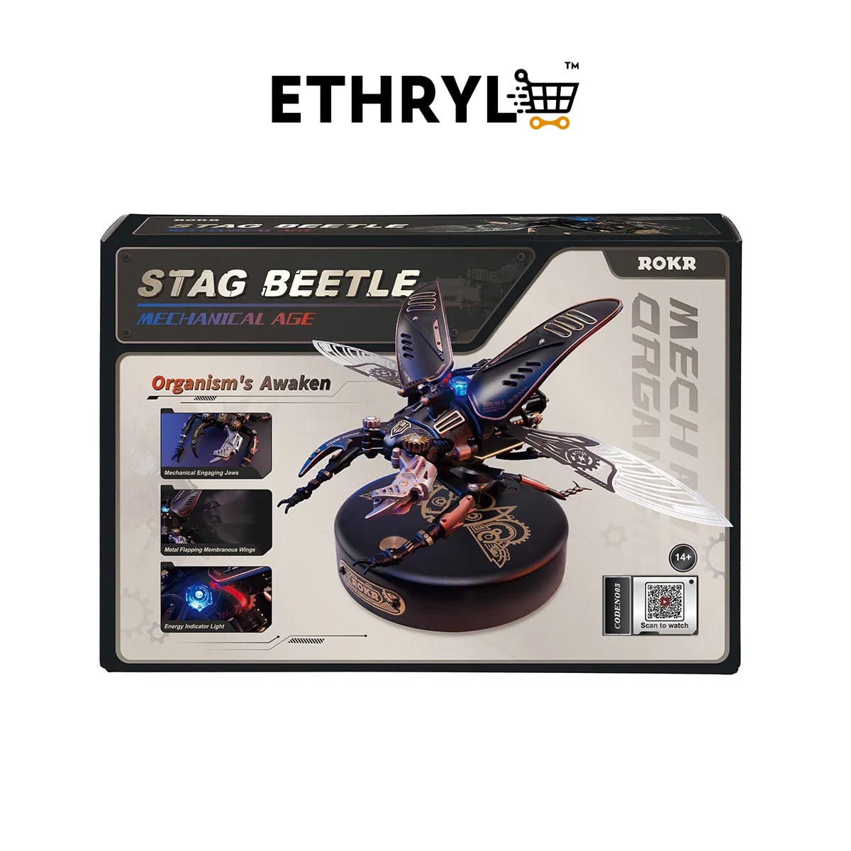 Robotime Storm Beetle M103 by Rokr | DIY Steampunk Mechanical Puzzle | Toy MI03 DIY Puzzle