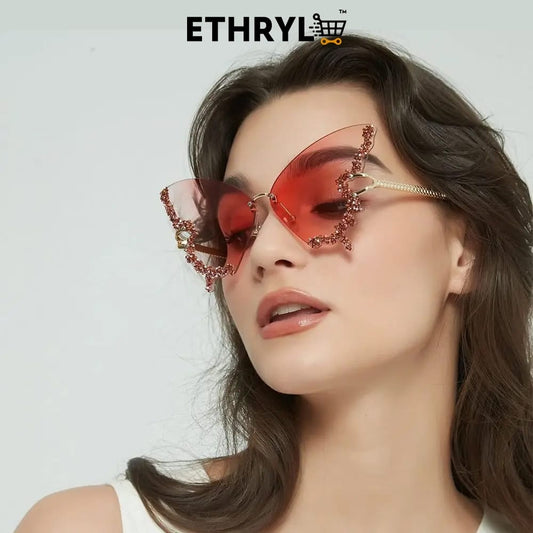 Diamond Butterfly Sunglasses for Women | Beach Sunglasses Fashion Accessories ethryl store best multipurpose store