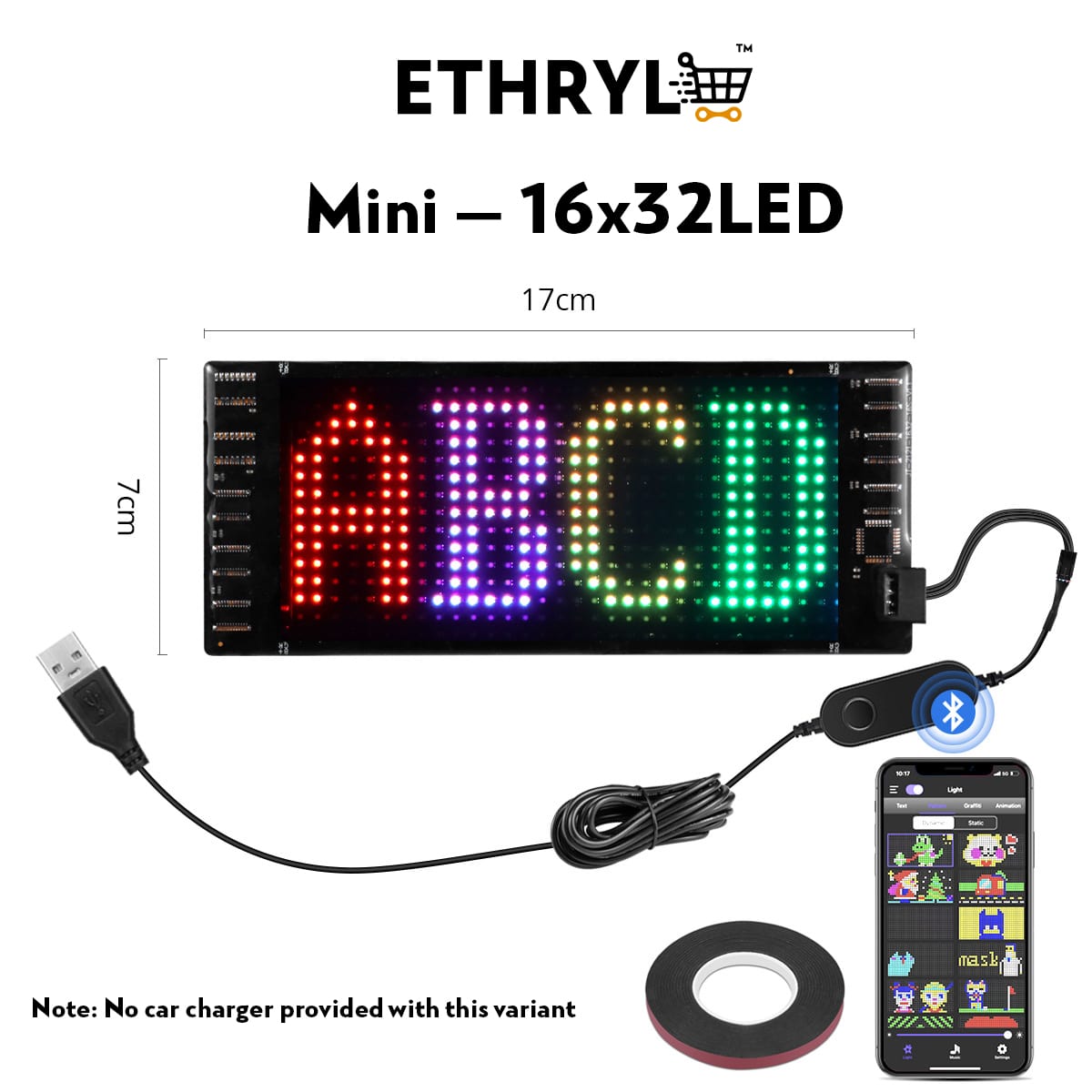 Pixel Art LED Programmable Display | Car Windshield Display | Ambient Room Decor Lighting ethryl store best multipurpose store